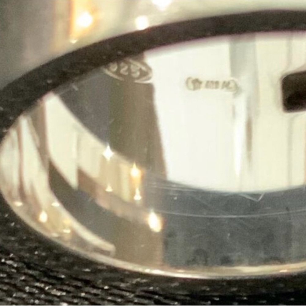 🌺🌺New GUCCI Silver 925 Cut Out Logo Ring US Sz 6.5/Sz 13 - Picture 4 of 8